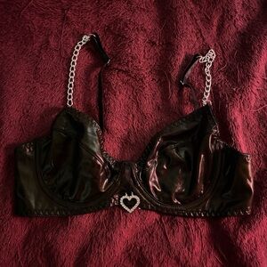 Black Lingerie Bra with Chain Straps